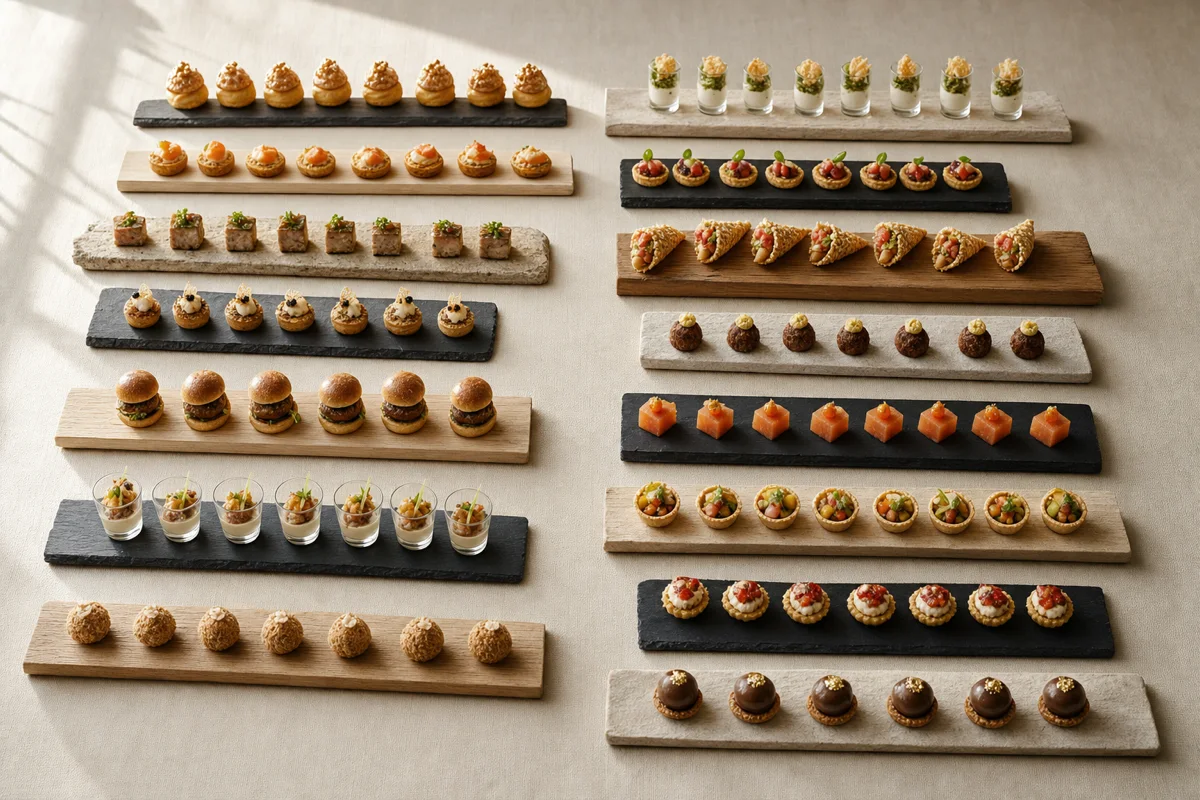 Les 125 pièces cocktail du catalogue Mayor Traiteur